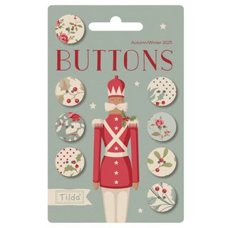 #TILDA MERRY LITTLE CHRISTMAS BUTTONS 16MM