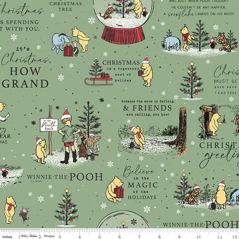 WINNIE-THE-POOH CHRISTMAS HOLIDAY QUOTES GREEN