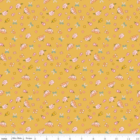 DIARY IN STITCHES FLOWER SCISSORS MUSTARD