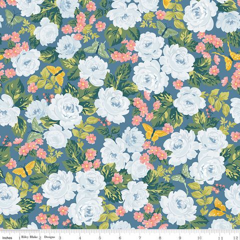 FLUTTER & BLOOM HEIRLOOM ROSES DENIM