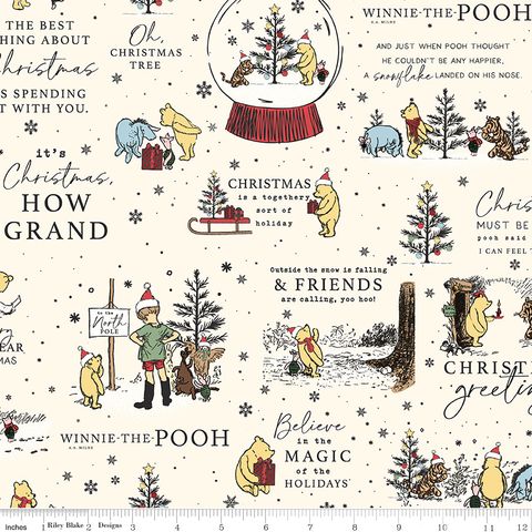 WINNIE-THE-POOH CHRISTMAS HOLIDAY QUOTES CREAM