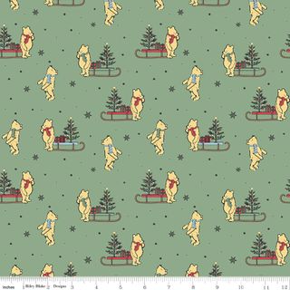 WINNIE-THE-POOH CHRISTMAS SLEDS GREEN