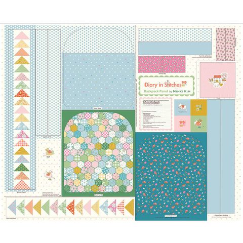 DIARY IN STITCHES 35 1/2" X 43 1/2" BACKPACK PANEL