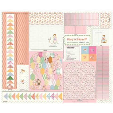 DIARY IN STITCHES 35 1/2" X 43 1/2" BACKPACK PANEL