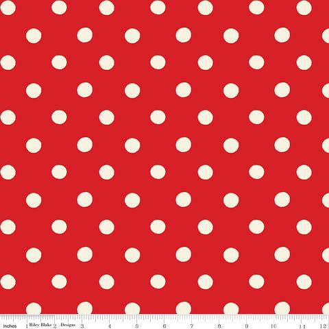 MAKE MERRY 107/108" WIDE BACK DOT RED