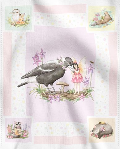 AUSTRALIAN FAIRY FRIENDS COT PANEL