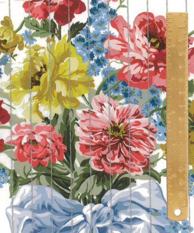 BRIDGERTON BOW BOUQUET STRIPE - METALLIC