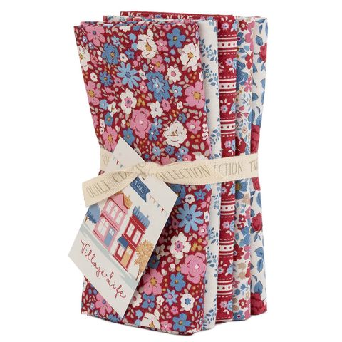 TILDA VILLAGE LIFE FQ BUNDLE BURGUNDY