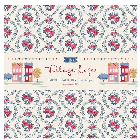 TILDA VILLAGE LIFE FABRIC STACK 10" SQ
