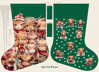 SANTA PAWS COW STOCKING