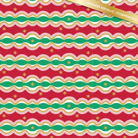 HOLLY JOLLY BAUBLE STRIPE METALLIC