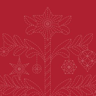 SASHIKO TREE RED