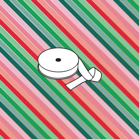 BIAS 25MM 1/4" STRIPE METALLIC