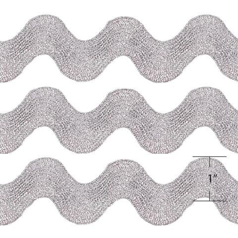 RIC RAC 9.1M 1" METALLIC SILVER