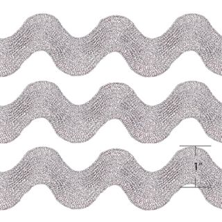 RIC RAC 9.1M 1" METALLIC SILVER