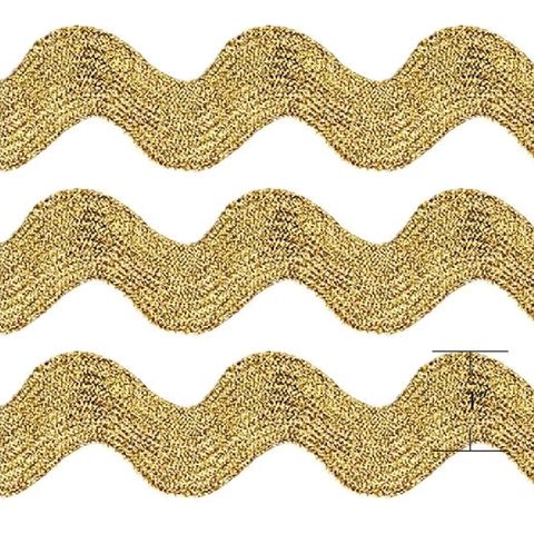 RIC RAC 9.1M 1" METALLIC GOLD