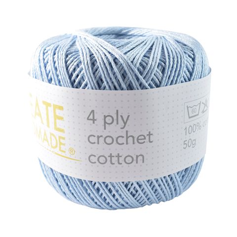 4PLY CROCHET COTTON POWDER BLUE