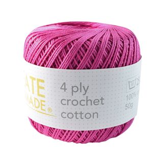 4PLY CROCHET COTTON HOT PINK