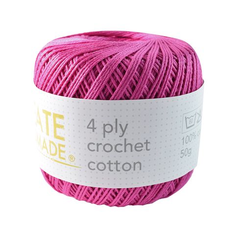 4PLY CROCHET COTTON HOT PINK