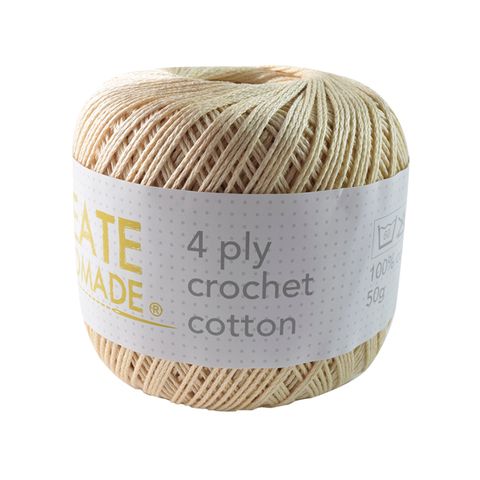 4PLY CROCHET COTTON CREAM