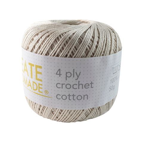 4PLY CROCHET COTTON ECRU