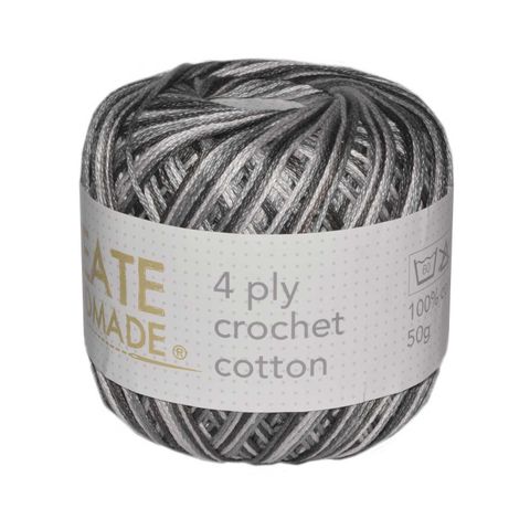 4 PLY CROCHET COTTON VER GREYS