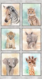 BABY SAFARI ANIMALS PANEL