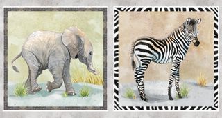 BABY SAFARI ANIMALS PANEL