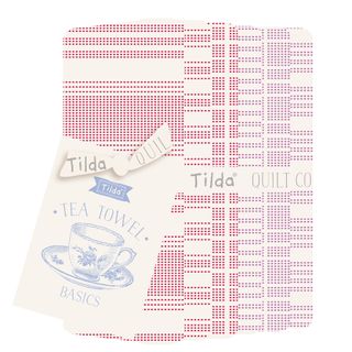 TILDA BASIC TEA TOWEL FQ BUNDLE/6 RED/PLUM