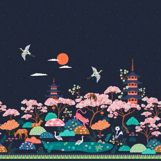 BLOSSOM DAYS BORDER STRIPE