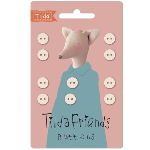 TILDA FRIENDS COTTON BUTTONS NEUTRAL 9MM