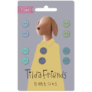 TILDA FRIENDS CHAMBRAY BUTTONS COOL 9MM