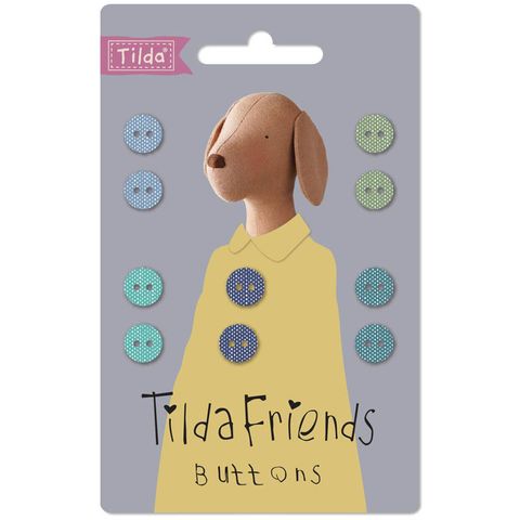 TILDA FRIENDS CHAMBRAY BUTTONS COOL 9MM