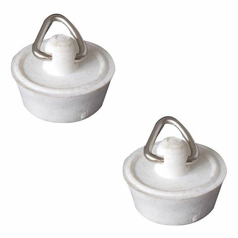 7/8" White Sink Plug - Pair