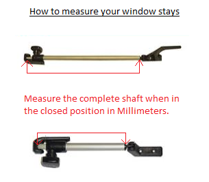 140mm Right Slide On Window Tube Stay Lever Lock
