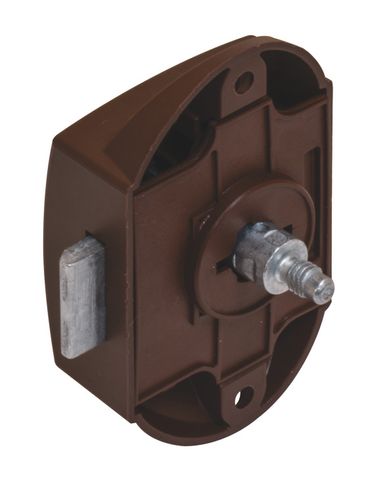 Brown Push Lock One Sided Plastic