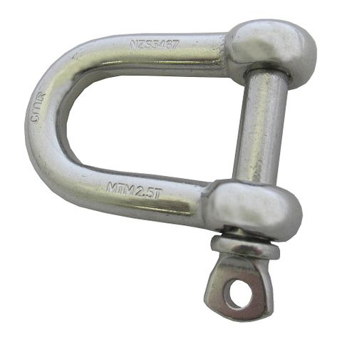 3/8" Stainless Steel D Shackle With Anti-Loss Pin