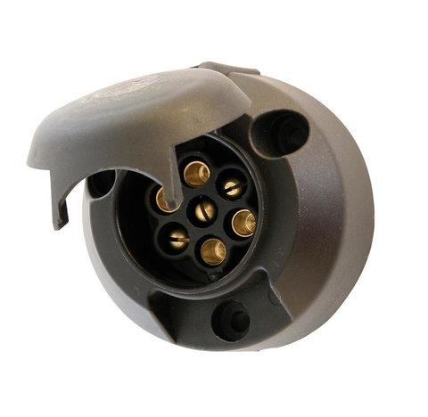 Black 7 Pin Round Female Trailer Plug Socket