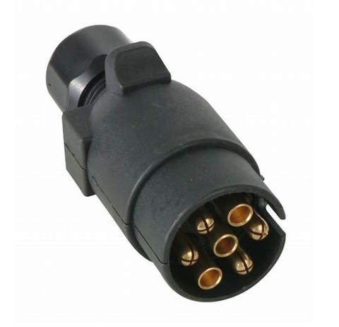 Black 7 Pin Round Male Trailer Plug