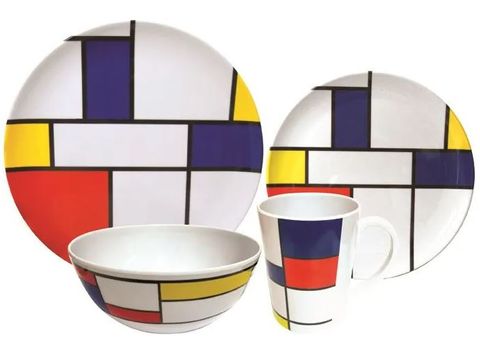 Complete Dinner Set 16Pce Melamine - De Stijl