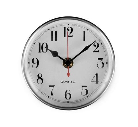 Quartz Silver Circular Clock 72mm