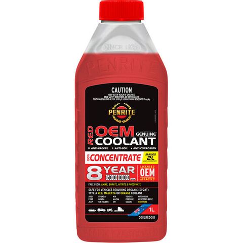 Red Anti-Freeze Coolant 50% Concentrate 1L