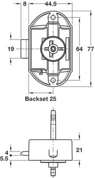 Brown Push Lock Double Sided Plastic (with rod facility)