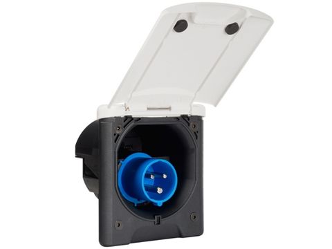 Fawo Flush Mains Inlet c/w Magnetic Locking White