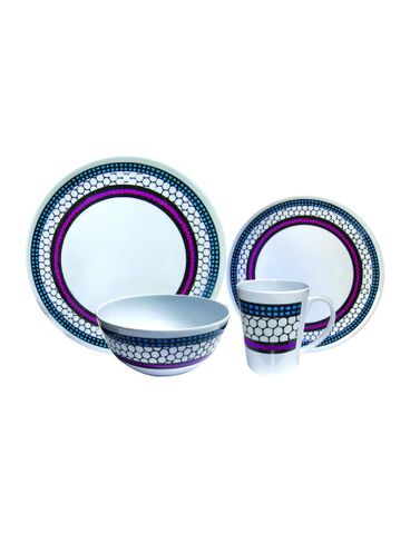 Complete Dinner Set 16Pce Melamine - Honeycomb