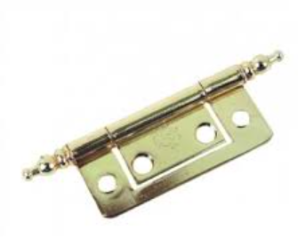 Flush Hinge Finials Brass 50mm