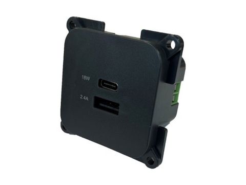 C-line USB-A & USB-C Socket Grey
