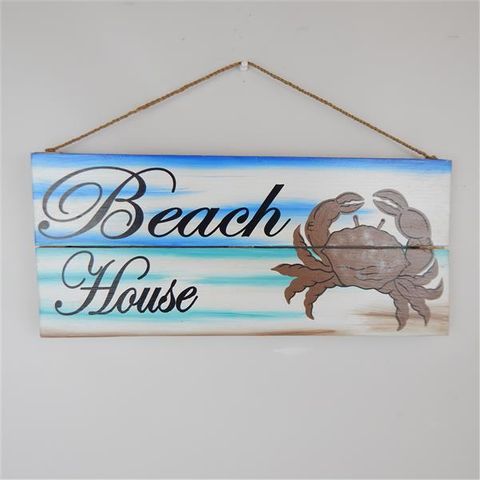 Sign Crab Beach House 45cm x 20cm high