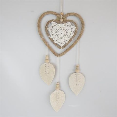 Leaf Double Hoop Heart Dreamcatcher 17cm x 40cm