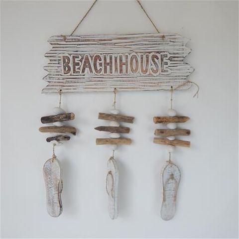 Drift Beach House Hanging w Jandal Whitewash 40cm x 45cm